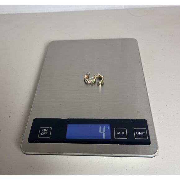 Gold Vermeil 925 Sterling Silver Sapphire Hoop Earrings Huggie Small Hoops - Picture 16 of 16